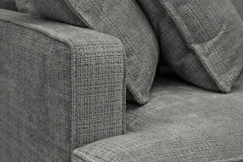 Rossita Lyx 4-personers Ekstra dyb Sofa med Chaiselong Højre - Grå Chenille - Møbler - Sofaer - Sofa med chaiselong