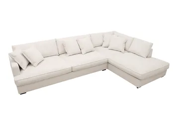 Rossita Lyx 4-personers Højrevendt L-formet Extra Dyb Chaiselongsofa i Manchester - Offwhite - Møbler - Sofaer - Sofa med chaiselong