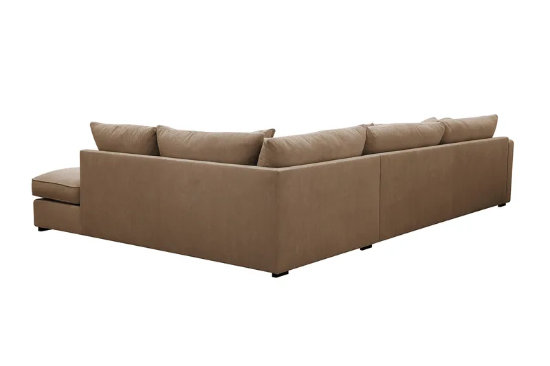 Rossita Lyx 4-personers Ekstra dyb Sofa med Chaiselong Højre - Brun Jernbanefløjl - Møbler - Sofaer - Sofa med chaiselong