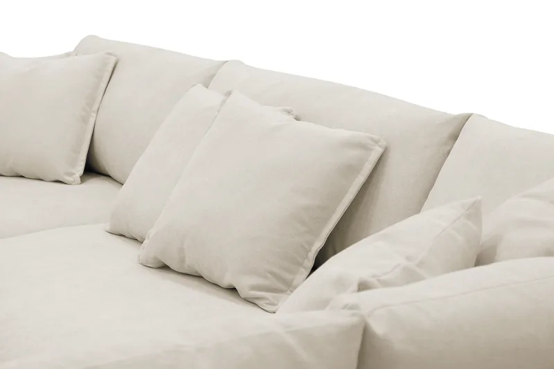 Rossita Lyx 4-personers Ekstra dyb Sofa med Chaiselong Højre - Beige Stof - Møbler - Sofaer - Sofa med chaiselong