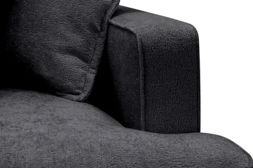 Rossita Lyx 4-personers Venstrevendt L-formet Extra Dyb Chaiselongsofa i Chenille - Sort Chenille - Møbler - Sofaer - Sofa med chaiselong