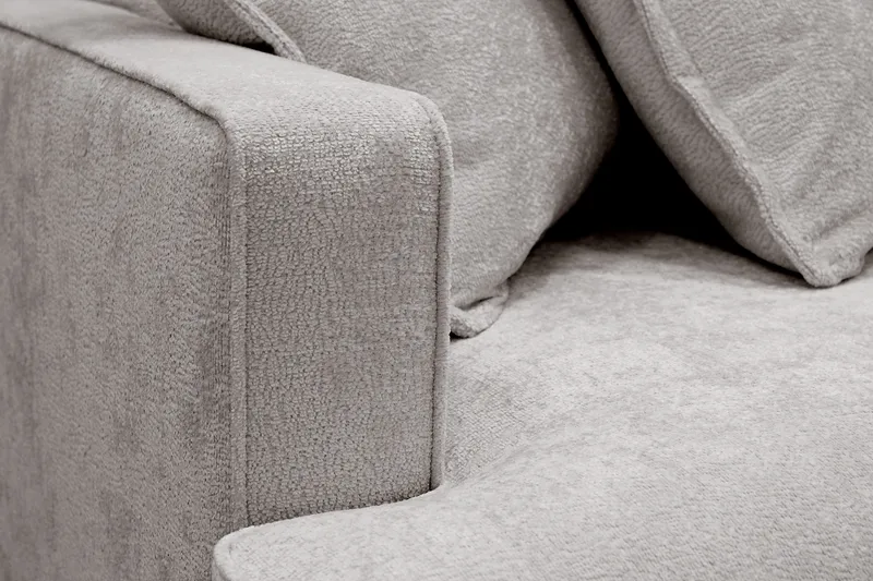 Rossita Lyx 4-personers Ekstra dyb Sofa med Chaiselong Højre - Grå/Brun Chenille - Møbler - Sofaer - Sofa med chaiselong