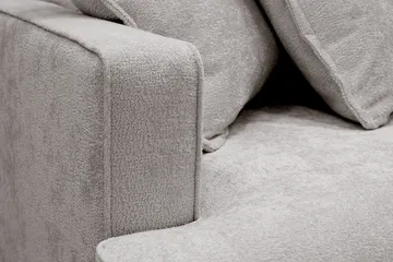 Rossita Lyx 4-personers Højrevendt L-formet Extra Dyb Chaiselongsofa i Chenille - Trenza 08, Grå/Brun Chenille - Møbler - Sofaer - Sofa med chaiselong