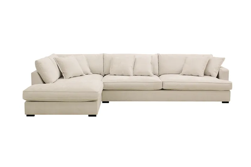 Rossita Lyx 4-personers Ekstra dyb Sofa med Chaiselong Venstre - Beige Chenille - Møbler - Sofaer - Sofa med chaiselong
