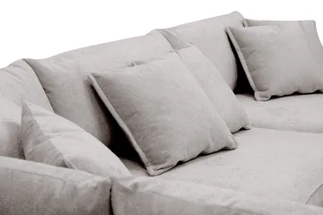 Rossita Lyx 4-personers Venstrevendt L-formet Extra Dyb Chaiselongsofa i Chenille - Trenza 08, Grå/Brun Chenille - Møbler - Sofaer - Sofa med chaiselong