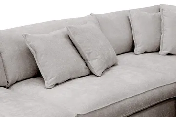 Rossita Lyx 4-personers Højrevendt L-formet Extra Dyb Chaiselongsofa i Chenille - Trenza 08, Grå/Brun Chenille - Møbler - Sofaer - Sofa med chaiselong