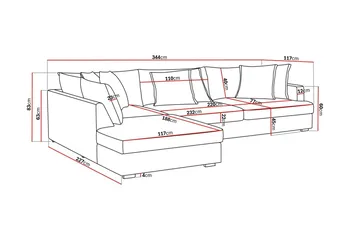 Rossita Lyx 4-personers Venstrevendt L-formet Extra Dyb Chaiselongsofa i Manchester - Taupe - Møbler - Sofaer - Sofa med chaiselong
