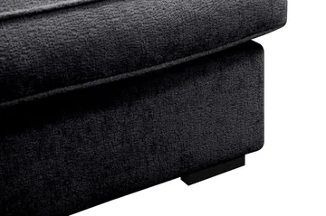 Rossita Lyx 4-personers Venstrevendt L-formet Extra Dyb Chaiselongsofa i Chenille - Sort Chenille - Møbler - Sofaer - Sofa med chaiselong