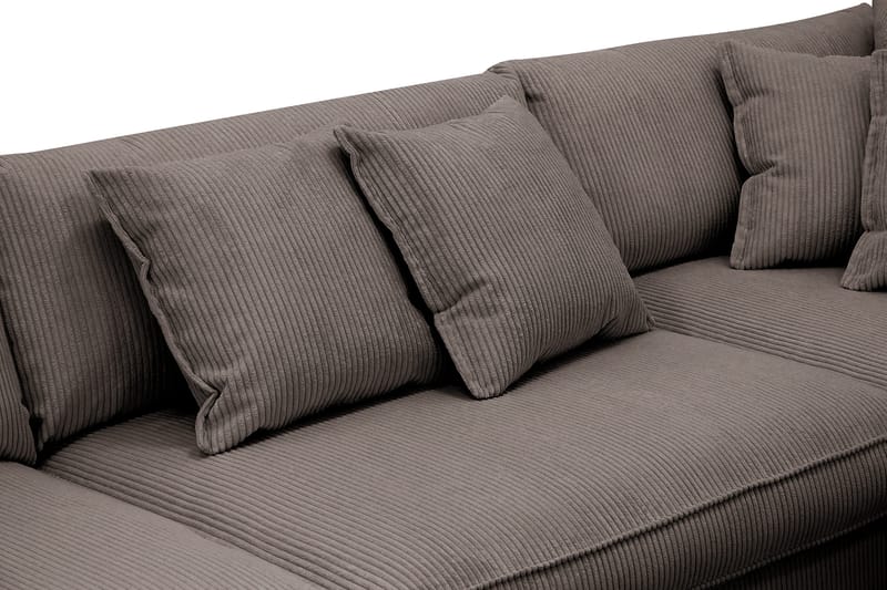 Rossita Lyx 4-personers Ekstra dyb Sofa med Chaiselong Højre - Mørkegrå Jernbanefløjl - Møbler - Sofaer - Sofa med chaiselong