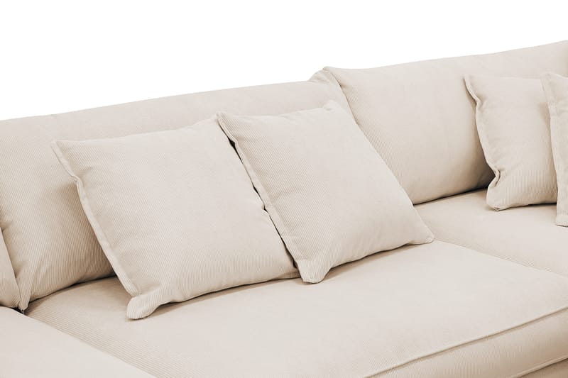 Rossita Lyx 4-personers Ekstra dyb Sofa med Chaiselong Højre - Beige Jernbanefløjl - Møbler - Sofaer - Sofa med chaiselong