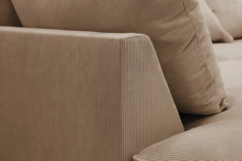 Rossita Lyx 4-personers Ekstra dyb Sofa med Chaiselong Venstre - Brun Jernbanefløjl - Møbler - Sofaer - Sofa med chaiselong