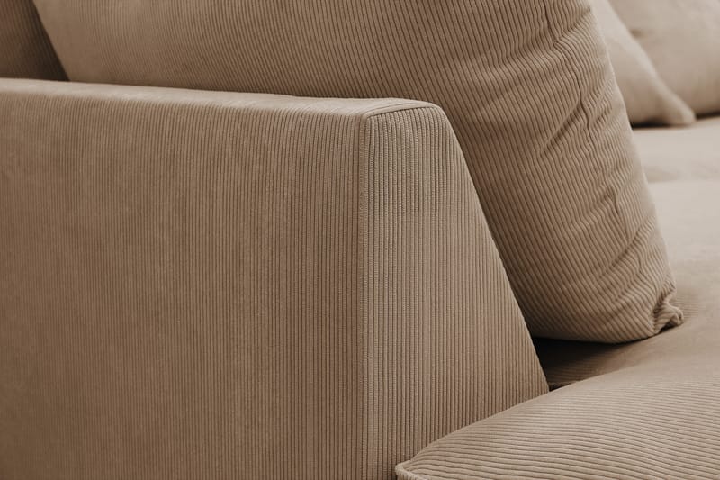 Rossita Lyx 4-personers Ekstra dyb Sofa med Chaiselong Venstre - Brun Jernbanefløjl - Møbler - Sofaer - Sofa med chaiselong