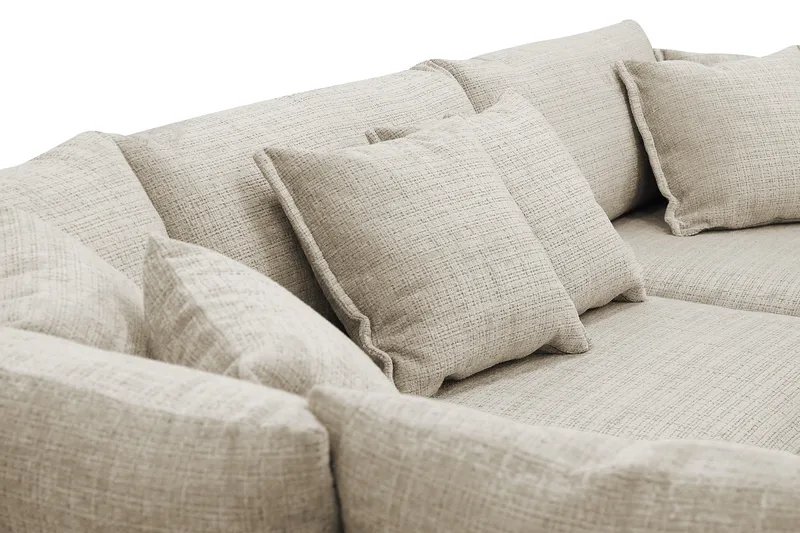 Rossita Lyx 4-personers Ekstra dyb Sofa med Chaiselong Venstre - Beige Chenille - Møbler - Sofaer - Sofa med chaiselong