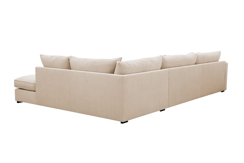 Rossita Lyx 4-personers Ekstra dyb Sofa med Chaiselong Højre - Beige Jernbanefløjl - Møbler - Sofaer - Sofa med chaiselong