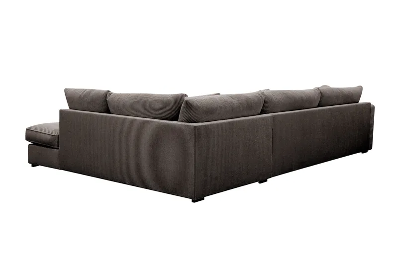 Rossita Lyx 4-personers Ekstra dyb Sofa med Chaiselong Højre - Mørkegrå Jernbanefløjl - Møbler - Sofaer - Sofa med chaiselong