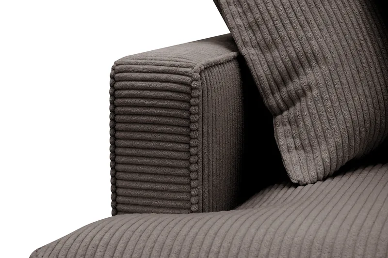 Rossita Lyx 4-personers Ekstra dyb Sofa med Chaiselong Højre - Mørkegrå Jernbanefløjl - Møbler - Sofaer - Sofa med chaiselong