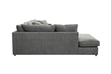 Rossita Lyx 4-personers Venstrevendt L-formet Extra Dyb Chaiselongsofa i Chenille - Grå Chenille - Møbler - Sofaer - Sofa med chaiselong