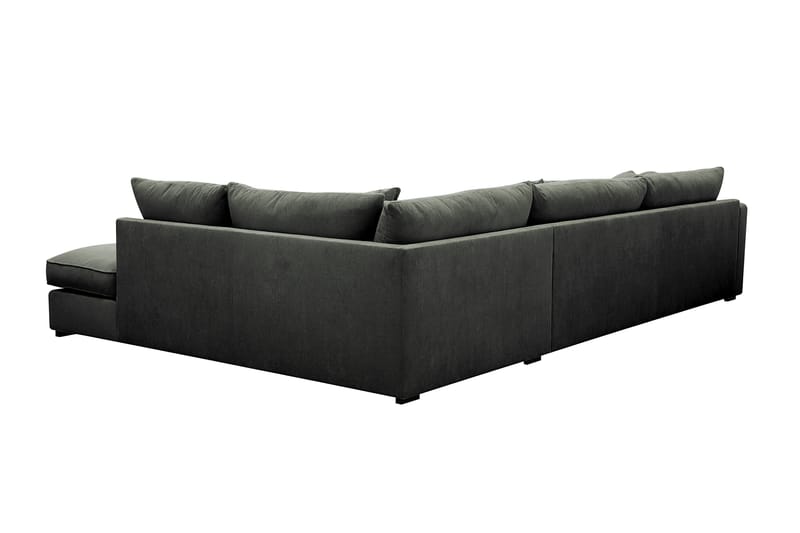 Rossita Lyx 4-personers Ekstra dyb Sofa med Chaiselong Højre - Mørkegrøn Jernbanefløjl - Møbler - Sofaer - Sofa med chaiselong