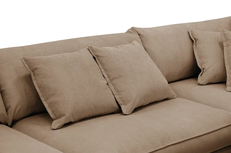 Rossita Lyx 4-personers Ekstra dyb Sofa med Chaiselong Højre - Brun Jernbanefløjl - Møbler - Sofaer - Sofa med chaiselong