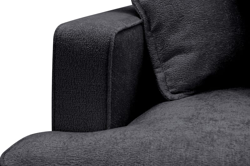 Rossita Lyx 4-personers Ekstra dyb Sofa med Chaiselong Højre - Sort Chenille - Møbler - Sofaer - Sofa med chaiselong