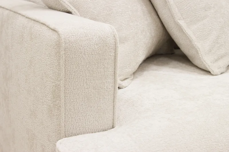Rossita Lyx 4-personers Ekstra dyb Sofa med Chaiselong Højre - Beige Chenille - Møbler - Sofaer - Sofa med chaiselong