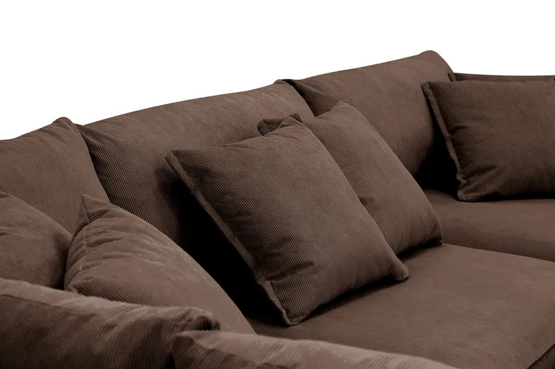 Rossita Lyx 4-personers Ekstra dyb Sofa med Chaiselong Venstre - Brun Jernbanefløjl - Møbler - Sofaer - Sofa med chaiselong