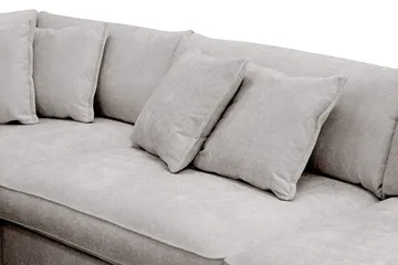 Rossita Lyx 4-personers Venstrevendt L-formet Extra Dyb Chaiselongsofa i Chenille - Trenza 08, Grå/Brun Chenille - Møbler - Sofaer - Sofa med chaiselong