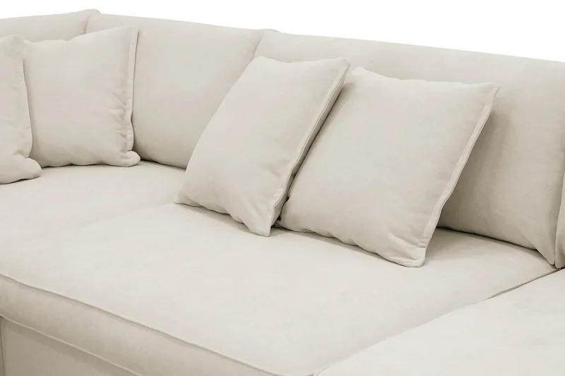 Rossita Lyx 4-personers Ekstra dyb Sofa med Chaiselong Venstre - Beige Stof - Møbler - Sofaer - Sofa med chaiselong