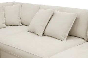 Rossita Lyx 4-personers Venstrevendt L-formet Extra Dyb Chaiselongsofa i Stof - Beige Stof - Møbler - Sofaer - Sofa med chaiselong