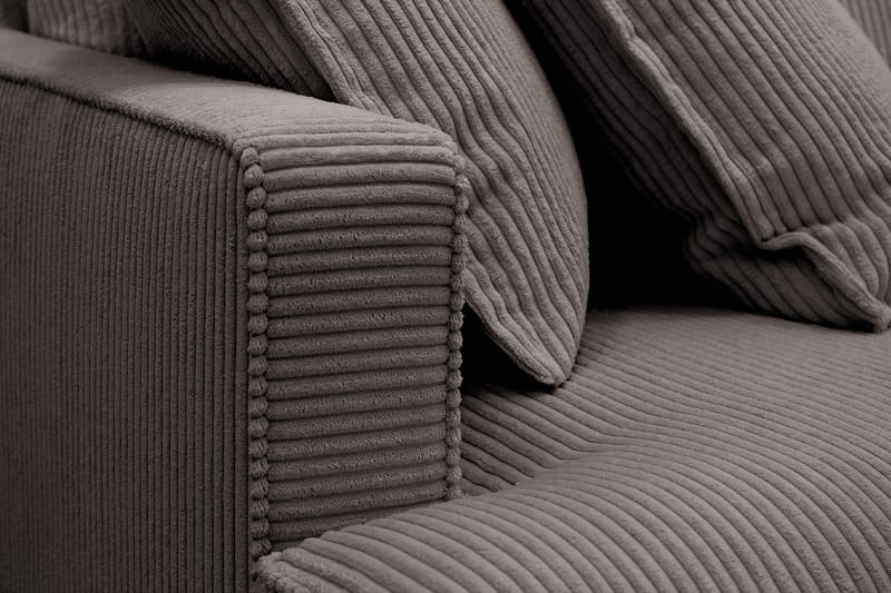 Rossita Lyx 4-personers Ekstra dyb Sofa med Chaiselong Højre - Mørkegrå Jernbanefløjl - Møbler - Sofaer - Sofa med chaiselong
