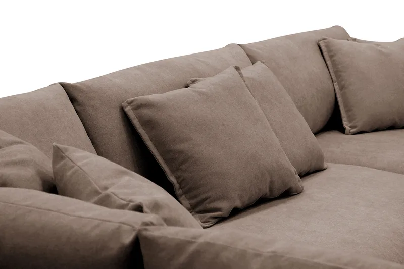 Rossita Lyx 4-personers Ekstra dyb Sofa med Chaiselong Venstre - Brun Stof - Møbler - Sofaer - Sofa med chaiselong