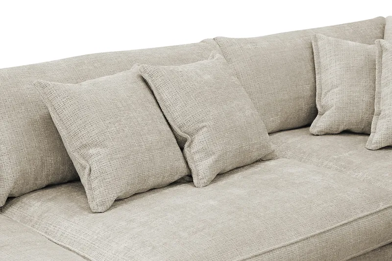Rossita Lyx 4-personers Ekstra dyb Sofa med Chaiselong Højre - Beige Chenille - Møbler - Sofaer - Sofa med chaiselong