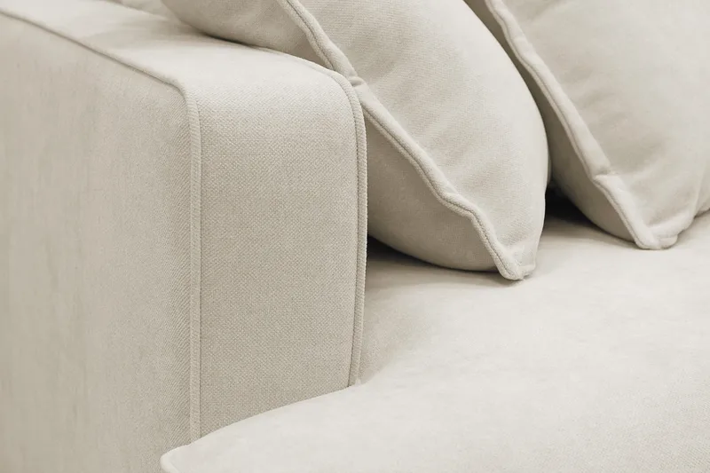 Rossita Lyx 4-personers Ekstra dyb Sofa med Chaiselong Højre - Beige Stof - Møbler - Sofaer - Sofa med chaiselong
