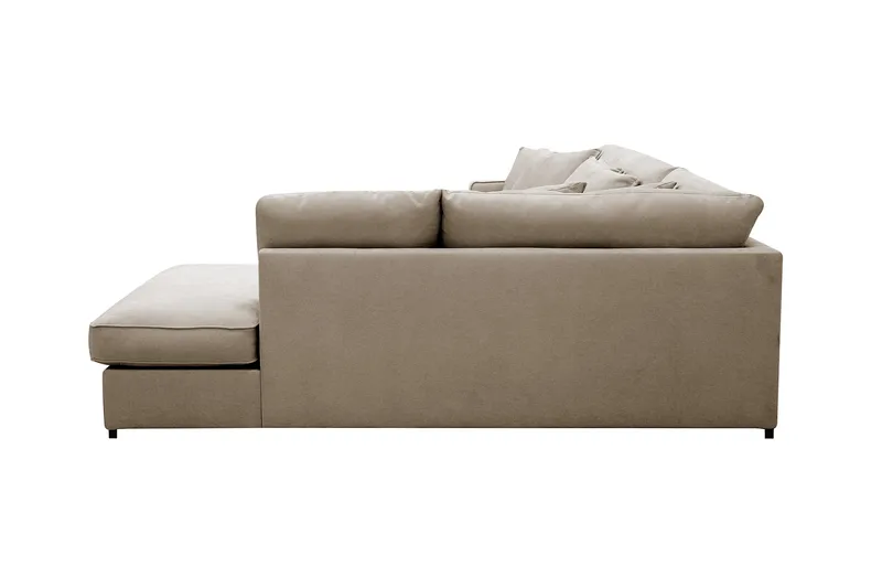 Rossita Lyx 4-personers Ekstra dyb Sofa med Chaiselong Højre - Brun Stof - Møbler - Sofaer - Sofa med chaiselong