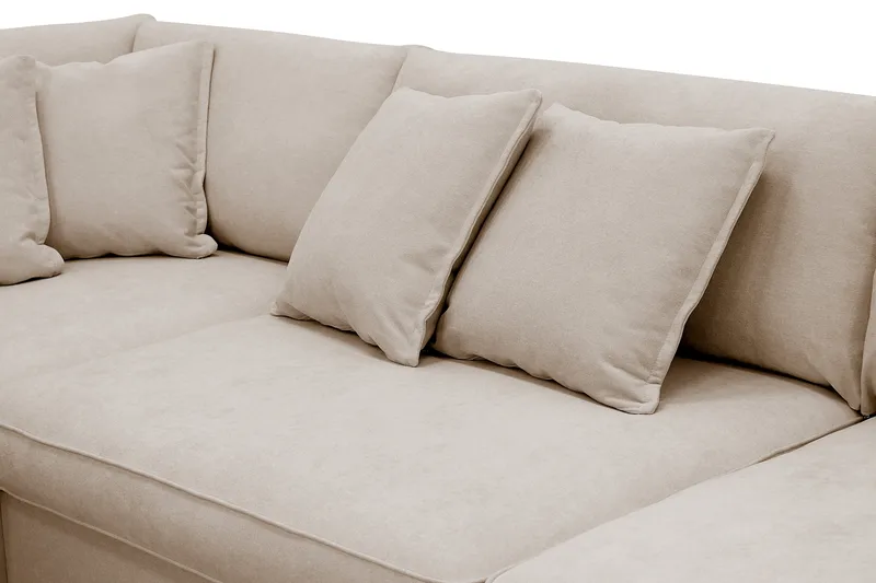 Rossita Lyx 4-personers Ekstra dyb Sofa med Chaiselong Venstre - Beige Stof - Møbler - Sofaer - Sofa med chaiselong