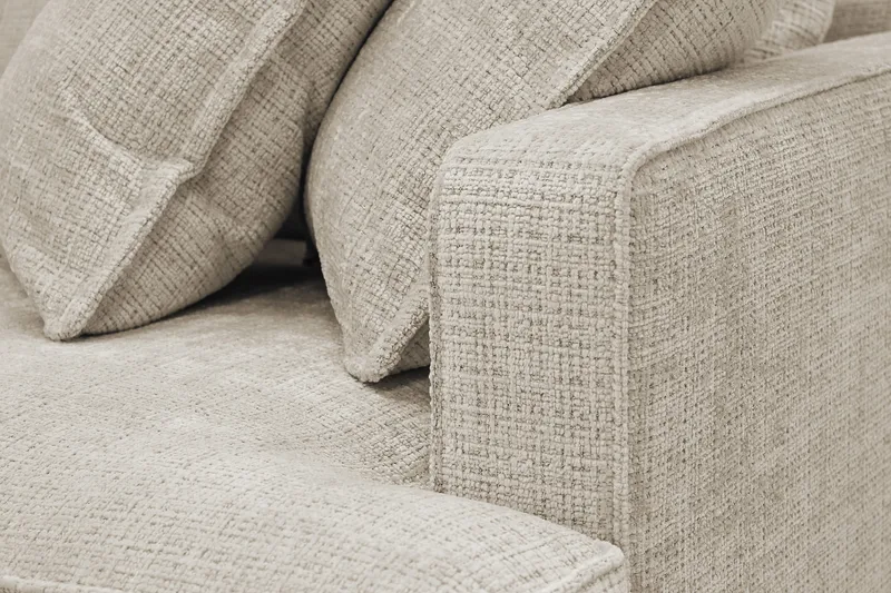 Rossita Lyx 4-personers Ekstra dyb Sofa med Chaiselong Venstre - Beige Chenille - Møbler - Sofaer - Sofa med chaiselong