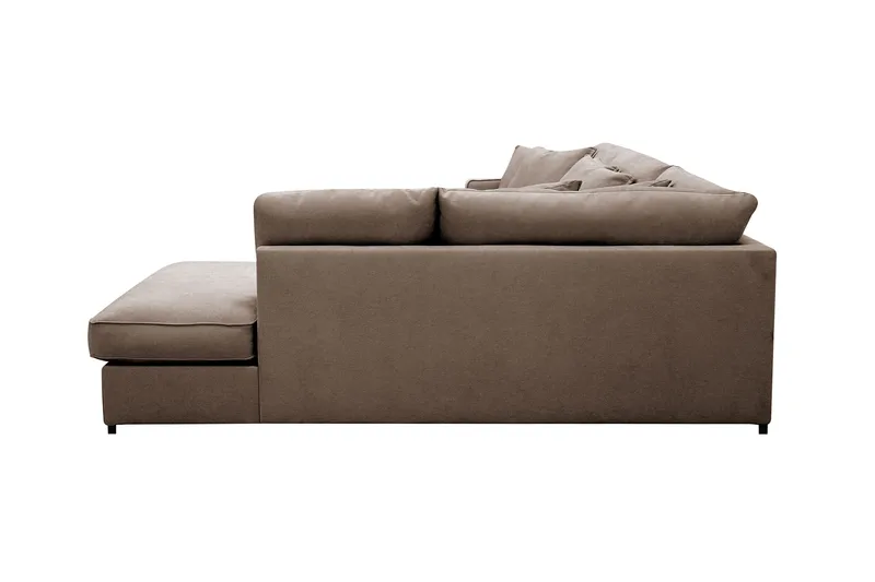 Rossita Lyx 4-personers Ekstra dyb Sofa med Chaiselong Højre - Brun Stof - Møbler - Sofaer - Sofa med chaiselong