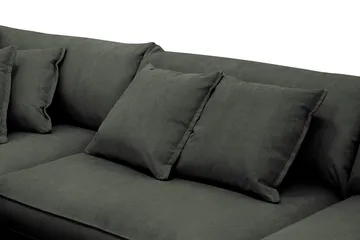 Rossita Lyx 4-personers Venstrevendt L-formet Extra Dyb Chaiselongsofa i Manchester - Mørkegrøn Jernbanefløjl - Møbler - Sofaer - Sofa med chaiselong