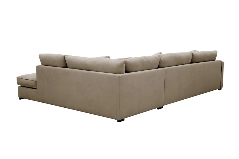 Rossita Lyx 4-personers Ekstra dyb Sofa med Chaiselong Højre - Brun Stof - Møbler - Sofaer - Sofa med chaiselong