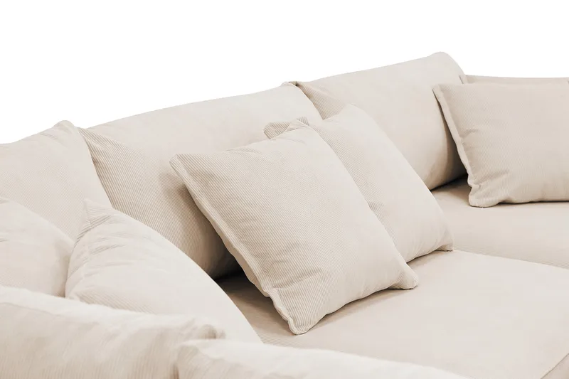 Rossita Lyx 4-personers Ekstra dyb Sofa med Chaiselong Venstre - Beige Jernbanefløjl - Møbler - Sofaer - Sofa med chaiselong