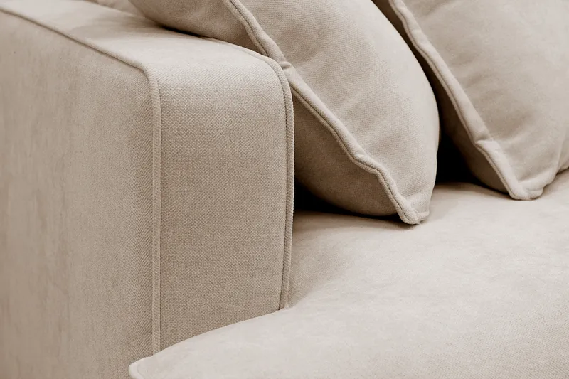 Rossita Lyx 4-personers Ekstra dyb Sofa med Chaiselong Højre - Beige Stof - Møbler - Sofaer - Sofa med chaiselong