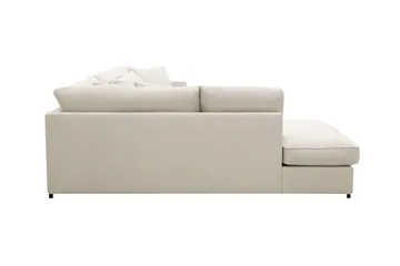 Rossita Lyx 4-personers Venstrevendt L-formet Extra Dyb Chaiselongsofa i Stof - Beige Stof - Møbler - Sofaer - Sofa med chaiselong