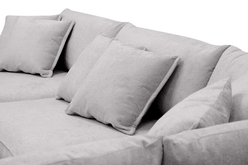 Rossita Lyx 4-personers Ekstra dyb Sofa med Chaiselong Højre - Grå Chenille - Møbler - Sofaer - Sofa med chaiselong