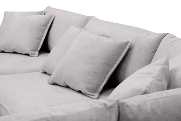 Rossita Lyx 4-personers Højrevendt L-formet Extra Dyb Chaiselongsofa i Chenille - Grå Chenille - Møbler - Sofaer - Sofa med chaiselong