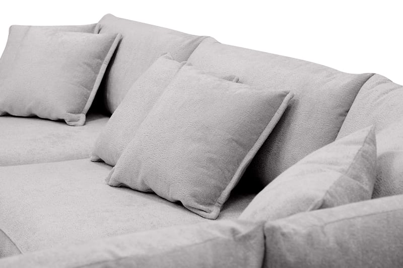 Rossita Lyx 4-personers Ekstra dyb Sofa med Chaiselong Højre - Grå Chenille - Møbler - Sofaer - Sofa med chaiselong