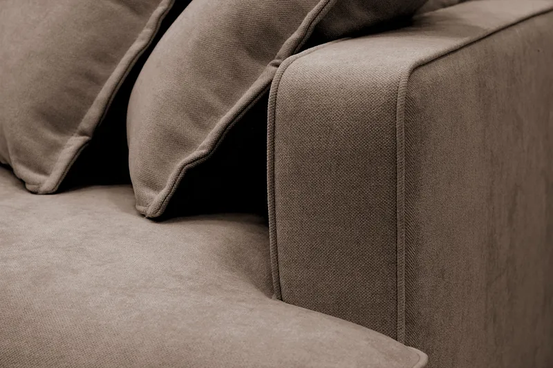 Rossita Lyx 4-personers Ekstra dyb Sofa med Chaiselong Venstre - Brun Stof - Møbler - Sofaer - Sofa med chaiselong