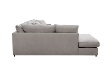 Rossita Lyx 4-personers Venstrevendt L-formet Extra Dyb Chaiselongsofa i Chenille - Trenza 08, Grå/Brun Chenille - Møbler - Sofaer - Sofa med chaiselong