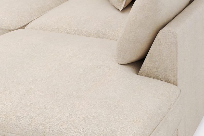 Rossita Lyx 4-personers Ekstra dyb Sofa med Chaiselong Højre - Beige Chenille - Møbler - Sofaer - Sofa med chaiselong