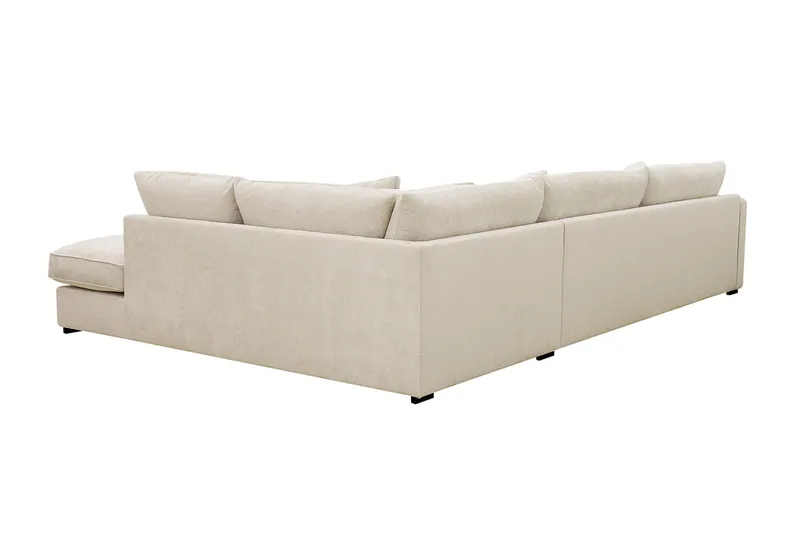 Rossita Lyx 4-personers Ekstra dyb Sofa med Chaiselong Højre - Beige Chenille - Møbler - Sofaer - Sofa med chaiselong