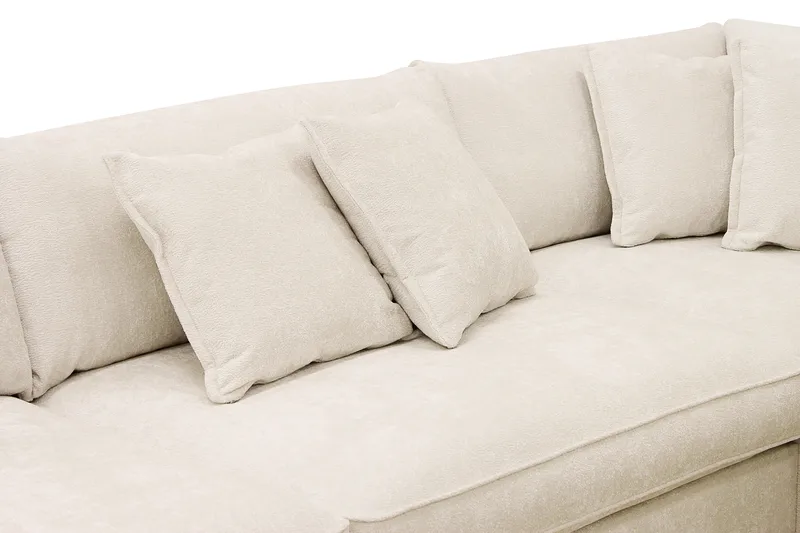 Rossita Lyx 4-personers Ekstra dyb Sofa med Chaiselong Højre - Beige Chenille - Møbler - Sofaer - Sofa med chaiselong